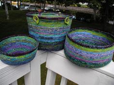 Bali Bowls - Fabric Covered Clothesline Crafts Coiled Fabric Bowl, Clothesline Basket, Rope Bowls, Fabric Bowl, Coiled Fabric Basket, Rope Projects, Rope Baskets, Bikinis Crochet, Stash Buster