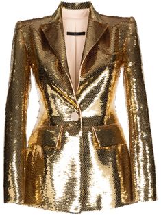 Shop Alex Perry sequin-embellished peak-lapel blazer