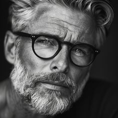 Stylish Hairstyles for Men Over 50 with Glasses – VAGA magazine Male Faces, Comb Over, Buzz Cut, Silver Fox