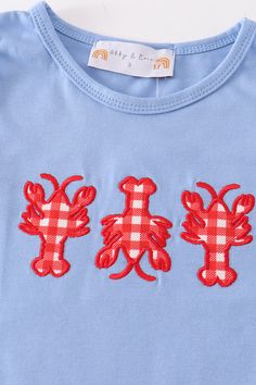 Get ready to make a statement with our red plaid lobster applique girl set! With its eye-catching design and playful details, this set is the perfect mix of fun and fashion. Your little one will love wearing it for any occasion. (Pinch of charm included!) 50%Cotton 50%Spandex MC402164 Cute Plaid Cotton Sets, Playful Plaid Sets For Spring, Cute Plaid Playtime Sets, Cute Gingham Sets For Playtime, Cute Gingham Playtime Sets, Sequin Crafts, Plaid And Leopard, Pajama Romper, French Knot