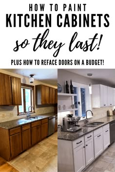 kitchen cabinets with the words how to paint kitchen cabinets so they last plus how to replace doors on a budget