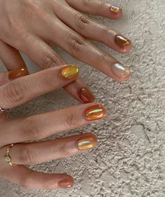 Ethereal Nail Design, Orange Pearl Nails, Euro Summer Nails, Orange Jelly Nails, Maquillage On Fleek, Colorful Nail, Nails Aesthetic, Classic Outfit, Nail Jewelry