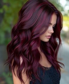 Multi Color Hair Ideas, Hair Colors For Dark Hair, Merlot Hair Color, Deep Red Hair Color, Hair Colors For Blue Eyes, Brown Hair Trends, Hair Burgundy, Deep Red Hair, Wine Hair Color