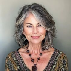 Grey Hair Styles For Women, Chunky Highlights, Hairstyles For Women Over 50, Hairstyles Over 50, Beautiful Gray Hair, Nails Makeup, Classic Hairstyles