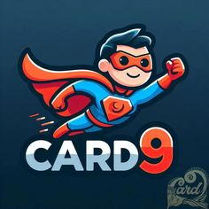 the logo for card 9, which features an image of a man in a superman costume