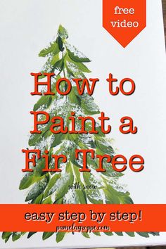 a book with the title how to paint a fir tree in red and white text