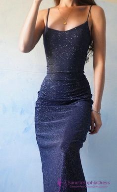 Sparkle Prom Dresses, Custom Prom Dresses, Sparkle Prom Dress, Black Spaghetti Strap, Custom Prom Dress, Blue Mermaid, Pretty Prom Dresses