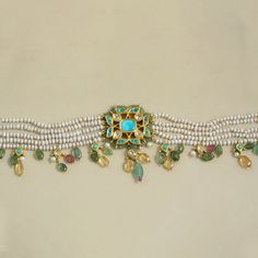 Siraaj Choker Necklace Fusion Style Kundan Necklace With Gemstones For Ceremonies, Traditional Yellow Gold Jewelry With Stones, Gold Multi-stone Gemstones For Wedding, Ceremonial Yellow Gold Kundan Necklace With Gemstones, Kundan Emerald Necklace As Gift, Kundan Emerald Gemstone Necklace As A Gift, Gift Kundan Emerald Necklace, Gift Emerald Kundan Necklace, Traditional Green Gemstone Beads And Cabochons