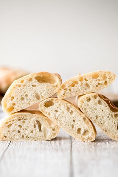 several pieces of bread stacked on top of each other