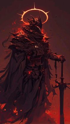 God Character Design, Dark Souls Artwork, Grim Reaper Art, Dark Creatures, Dark Warrior, Dragon Artwork Fantasy, Super Powers Art, Samurai Artwork