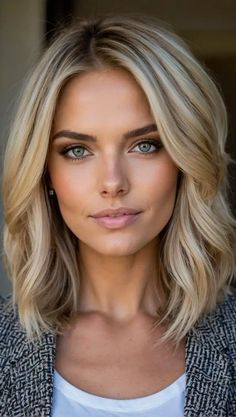 Hairstyles For Short Necks, Short Blonde Hair Color Ideas For Summer, Haircut For Growing Out Hair, Blond Summer Hair, Blonde Summer Hair 2024, Summer Hair Color 2024, Hair For Blue Eyes, Blonde Hair With Green Eyes, Blonde Hair Over 40