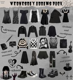 Outcast Aesthetic, Wednesday Addams Inspired Outfit, Dark Personality, Goth Academia, Wednesday Addams Outfit, Gothic Academia, Wednesday Outfit, Witchy Outfits, Goth Chic