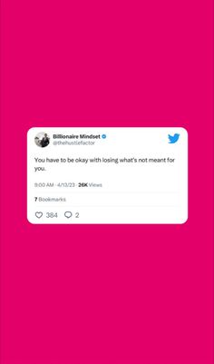 a pink background with two tweets on it