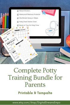 the complete potty training bundle for parents includes printable templates and digital files