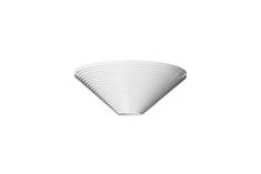 an image of a white ceiling light fixture in the shape of a cone on a white background