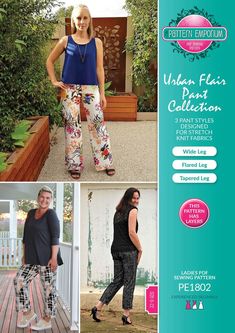 the pattern emporium catalog features three different styles of women's pants and tops