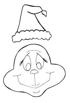 a drawing of a person wearing a santa hat with one eye open and the other half closed