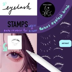 Procreate Eyelash Stamps - 21 Stamps & Bonus Brush | Anime, Manga, Manhwa art