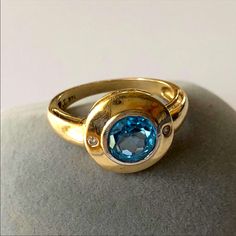 Full Stopi’ll Only Sell This One Of A Kind Heirloom Piece For The Right Price Or Trade. Okay, Now To The Stunning Detailsooak Antique Art Deco 14k Solid Gold & Platinum Krementz Genuine Topaz & Genuine Diamond Ring. Vibrant London Blue Topaz Bezel Set In Platinum W/ 2 Diamonds. Over 100 Yrs Old! Would Make For A Perfect Engagement Ring Or Simply A Ring To Love & Pass On To Your Daughter. 3.7g Hallmarked 14k Gold & Platinum. Approx Size 7. Please Note Antiques May Show Charming Signs Of Age. Timeless Yellow Gold Topaz Ring With Accent Stones, Yellow Gold Blue Topaz Ring With Center Stone, Formal Yellow Gold Blue Topaz Ring, Fine Jewelry Yellow Gold Topaz Ring With Diamond Accents, Luxury Yellow Gold Topaz Birthstone Ring, Elegant Blue Topaz Ring With Bezel Setting, Yellow Gold Topaz Ring Round Cut, Heirloom Yellow Gold Topaz Ring, Formal Blue Topaz Ring With Bezel Setting