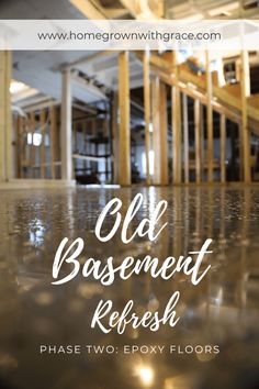 an old basement refreshh with text overlay