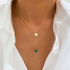 Stylish Necklace, Solitaire Necklaces, Pear Cut, Emerald Necklace, Pear, Emerald, Night Out, Mothers Day, Birthday Gifts