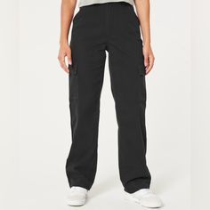 Never Worn, New With Tag. Long Length, Ultra High Rise Black Relaxed Fit Mid-rise Cargo Pants, Black Mid-rise Relaxed Fit Cargo Pants, High Rise Relaxed Fit Black Cargo Pants, Black High Rise Relaxed Fit Cargo Pants, Black High Rise Cargo Pants With Relaxed Fit, Blue Plaid Pants, Dad Pants, Black Cargos, High Waisted Sweatpants