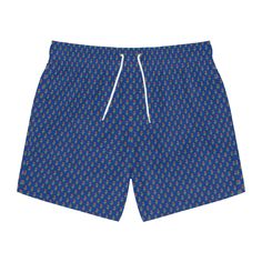 Nothing can swoosh down the summer heat like a dive into the sea - or into the nearest pool. These personalized swim trunks are here to take on your exclusive designs and most playful patterns. With an all-over-print capability accompanied by vivid colors, these swim trunks help you conquer the summer season in custom style.  .: Material: 100% polyester .: Extra light fabric (3.54 oz/yd² (120 g/m .: Fast-dry fabric .: Mesh basket lining  .: Mesh-lined side pockets .: Printed care label inside .: Blue Short-length Swim Trunks For Summer, Tulips Pattern, Blue Printed Swim Trunks, Casual Blue Swim Trunks With 4-way Stretch, Playful Swim Trunks With Built-in Shorts, Blue 4-way Stretch Swim Trunks, Mens Swim Trunks, Summer Heat, All Over