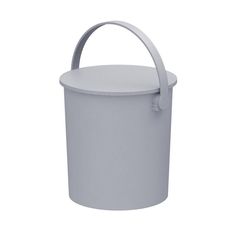 a white plastic bucket with a handle