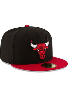 This Chicago Bulls Black Fitted Hat features a front embroidered team logo. You'll be ready to show your Bulls pride with this Cap! Go Bulls! New Era Basic 59FIFTY, Front team embroidered logo, Six panel design with eyelets, Inner fabric sweatband, Fitted sizing, Polyester material, Polyester, Wipe clean with cloth or cleaning kit, 4 Black Fitted Hat With Flat Brim For Sports Events, Black Fitted Hat With Flat Brim For Sports, Black Flat Brim Fitted Hat For Sports Events, Casual Fitted Hat With Team Logo And Flat Bill, Black Flat Bill Fitted Hat For Sports Events, Team-colored Fitted Hat With Curved Brim For Fans, Throwback Black Baseball Cap With Flat Bill, Black Snapback Fitted Hat With Embroidered Logo, Team-colored Fitted Hat For Fan Merchandise