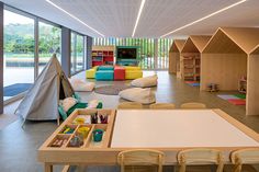 the children's playroom is clean and ready for their parents to use it