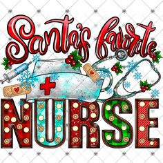 santa's favorite nurse nurse christmas svg file for cricut and embroidery