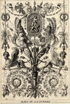 an ornate design with angels and other animals