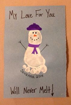 a snowman made out of paper with the words, my love for you