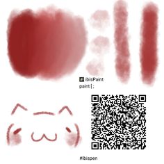 some red and white images are shown with qr - code for the image below