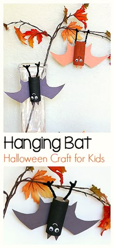 hanging bat halloween craft for kids