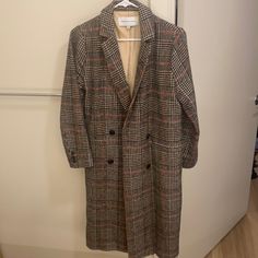 Reposhing This Item I Purchased From @Mc10192. Loved It, But Ready To Rotate For Something New. Questions? Leave A Comment Below! Tailored Plaid Long Sleeve Outerwear, Tailored Long Sleeve Plaid Outerwear, Cashmere Jacket, Cupcakes And Cashmere, Plaid Coat, Trench Coats, Gray White, Something New, Trench Coat