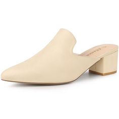 These pointed-toe heels mules are designed in a classic style, the shoe is brought up to date with the soft faux-suede, pointed toe, and block heel. Pointed-toe design, elegant, pretty, polished, and dressy, lengthen the leg line. Create Modern Retro Charm. Dress it up with a dress, skirt, or jeans for any skin tone. These flats feature a pointed toe, slip-on style finished for a perfect everyday essential to pull together any outfit. It is a good choice for parties, offices, casual, evenings, d Charm Dress, Block Heel Mules, Heeled Mule, Womens Chunky Heels, Closed Toe Shoes, Pointed Toe Heels, Modern Retro, Toe Designs, Block Heels Sandal