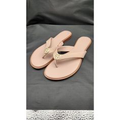 Brand New Never Worn Small Scuff On Inside Of Sandal Shown In Pics(From Storage Not Wear) Color Pink Size 9 Adjustable Tan Sandals For Vacation, Tan Toe Post Sandals For Beach, Tan Flat Flip Flops For Vacation, Tan Open Toe Flip Flops For The Beach, Tan Vacation Flip Flops, Leather Thong Sandals, Tory Burch Shoes, Thong Sandals, Pink Leather