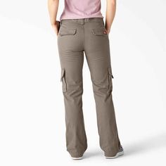 Women's Cargo Pants | Relaxed, Straight | Dickies - Dickies US Khaki Work Pants With Pockets For Workwear, Khaki Work Pants With Pockets, Outdoor Work Pants In Cargo Style With Relaxed Fit, Relaxed Fit Cargo Work Pants For Outdoor, Fitted Work Pants With Functional Pockets, Fitted Pants With Functional Pockets For Work, Utility Khaki Chinos For Workwear, Khaki Utility Bottoms For Workwear, Khaki Work Pants With Side Pockets