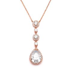 PRICES MAY VARY. LUXURY STYLE: Mariell Wedding or Formal Rose Gold Y-Necklace Features a Plunging Dangle with Dazzling Pear-Shaped and Round Halos PERFECT SIZE: Dramatic Pendant Measures 2 1/4" High, Adjustable 16" -19" 3Blush Gold Chain, Genuine 14K Rose Gold Plating with the Look of Fine Jewelry, Head-Turning Statement Necklace for Yourself or For Impressive Gift-Giving QUALITY DESIGN: Finest Quality Cubic Zirconia for Diamond-like Brilliance, Gorgeous Wedding Neck Pendant for Brides, Bridesma Gold Necklace Wedding, Gold Bridal Necklace, Wedding Pendant, Rose Gold Bridal, Necklace Rose Gold, Cubic Zirconia Necklace, Jessica Biel, Drop Pendant Necklace, Vintage Style Jewellery