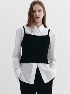 Composition : Polyester Spandex Laminating Jersey (95% Polyester, 5% Polyurethane)Color : BLACKCountry of Origin : Republic of Korea Black Fitted Crop Top For Work, Fitted Black Crop Top For Workwear, Polyester Spandex, Jackets & Coats, Composition, Spandex, Clothes For Women, The Originals, Clothes