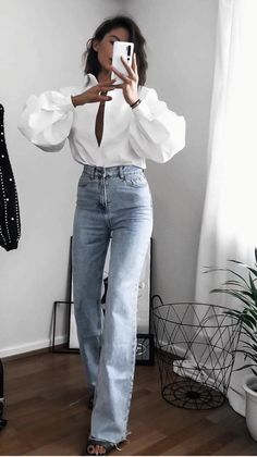 Stylish People, Looks Street Style, Summer Fits, Buy 2 Get 1 Free, Mode Inspo, High Waisted Denim