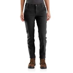 PRICES MAY VARY. Rugged Flex durable stretch technology for ease of movement Mid-rise; sits slightly below the waist Waistband construction provides coverage with no gapping Slightly fitted through the hip and thigh Double-front construction with cleanout bottoms that accommodate knee pads Carhartt Pants Women's, Work Pants Women, Carhartt Womens, Knee Pants, Carhartt Pants, Carhartt Women, Safety Clothing, Construction Work, Twill Pants