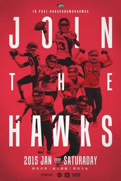 the poster for john the hawks football team