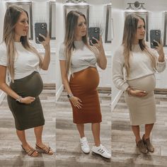 Maternity style, maternity outfits, Easter, spring, summer, comfortable, casual. Skirt And Tshirt Maternity Outfit, Maternity Clothes Work Business Casual, Maternity Outfits Going Out Night, Cute Work Maternity Outfits, Maternity Outfits 2023 Summer, Maternity Dressy Casual Outfits, Bump Skirt Outfits, Maternity Bodycon Dress Outfits Winter