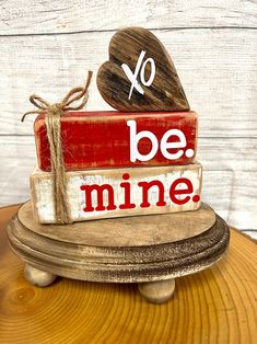 Valentine's Day Wood Block Stack Be Mine & Love Never Fails, With Optional Wood Riser - Etsy