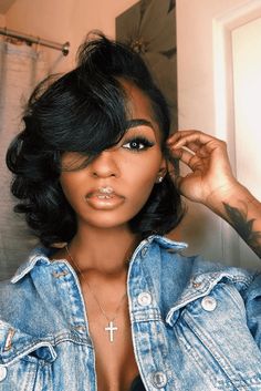 heatbeating hairstyles, effortless hairstyles, summer hairstyles Pressed Natural Hair, Silk Press Natural Hair, Twisted Hair, Denim Outfits, Hair Crush, Relaxed Hair, Black Girls Hairstyles, Outfits Casual