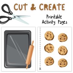 an activity for kids to learn how to cut and create cookies