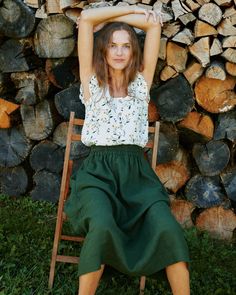 Comfortable, gathered, a-line, midi-length skirt with an elastic waistband. And...drumroll please...it has pockets! SION makes for a feminine and effortless look when paired with a tee or tank, and any of your well-loved heels, sneakers, clogs, flats, or sandals. Model wears a skirt in juniper green, paired with VARENNA BUTTONS top in sunny field. Flowy Linen Maxi Skirt For Day Out, Linen Tiered Skirt For Day Out, Summer Linen Maxi Skirt With Elastic Waistband, Linen Skirt With Elastic Waistband For Day Out, Summer Linen Voluminous Maxi Skirt, Linen Flowy Maxi Skirt With Lining, Flowy Linen Maxi Skirt With Lining, Flowy Linen Lined Maxi Skirt, Summer Voluminous Linen Maxi Skirt