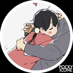 a person hugging another person in a circle